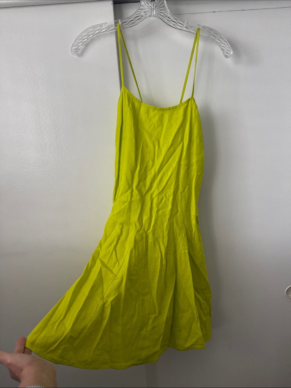 a new day Neon Yellow Spaghetti-Strap Mini Dress